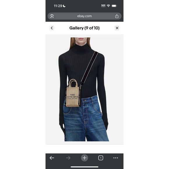 Marc Jacobs The Jacquard Mini Tote Bag in a beige canvas material New With Tags - Picture 9 of 11